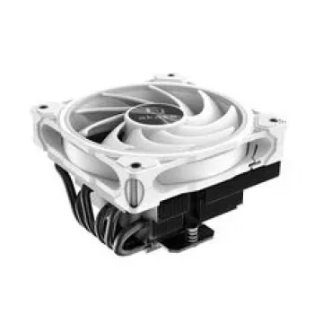 CPU dzesētājs Akasa SOHO H6L RGB balts — zema profila radiators ar RGB ventilatoru, piemērots mini-ITX kompaktām sistēmām