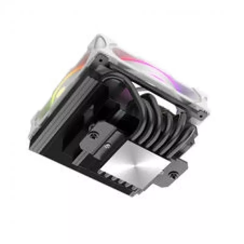 CPU dzesētājs Akasa SOHO H6L RGB balts — zema profila radiators ar RGB ventilatoru, piemērots mini-ITX kompaktām sistēmām