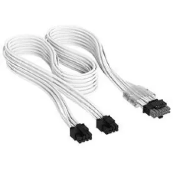 Corsair Premium Pīts 2x 8-Pin uz 12V-2x6 Kabelis, Type-5 Barošanas Blokam - Balts