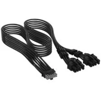 Corsair Premium Sleeved 12V-2x6 uz 2x 6+2-Pin PCIe kabelis, Universāls - melns