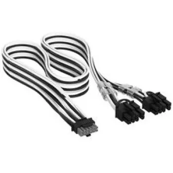 Corsair Premium Sleeved 12V-2x6 uz 2x 6+2-Pin PCIe kabelis, Universāls - melns/balts