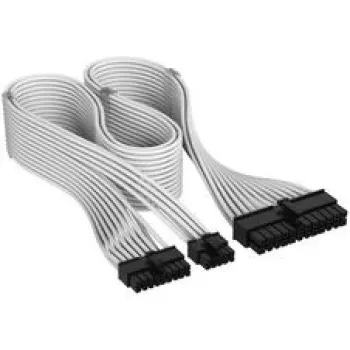 Corsair Premium Sleeved 24-Pin-ATX-Kabelis, Gen 5, Type-5 barošanas blokam - Balts