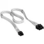 Corsair Premium Sleeved 6+2-Pin PCIe kabelis, Type-5 barošanas blokiem – Balts