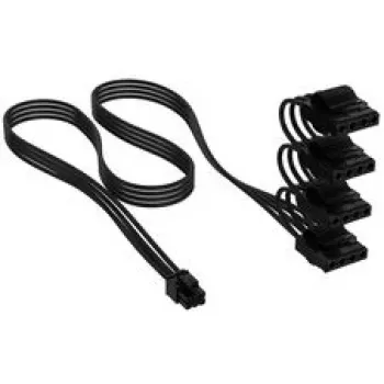 Corsair Premium Sleeved 4x 4-Pin-Molex kabelis, Type-5 barošanas blokam - melns
