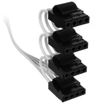 Corsair Premium Sleeved 4x 4-Pin-Molex-Kabelis, Type-5 barošanas blokiem - Balts