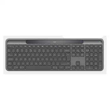 LOGITECH Slim Solar+ for Business - Graphite - (UK) pilna izmēra bezvadu tastatūra