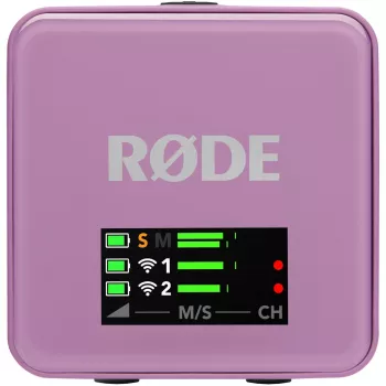 Bezvadu lavjeras mikrofons Rode Wireless Go III liliowy 2.4 GHz kompakts dizains