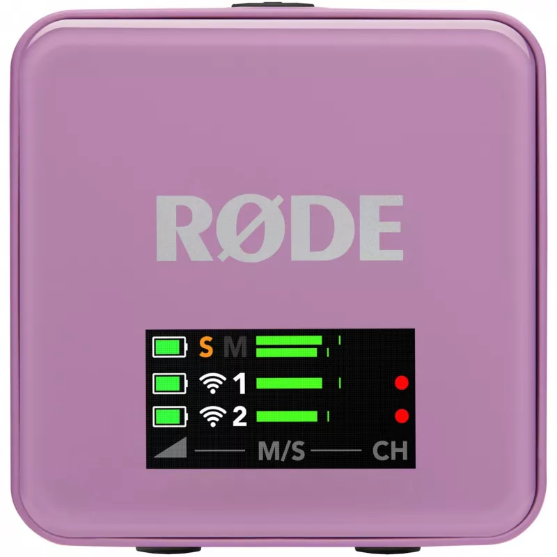 Bezvadu lavjeras mikrofons Rode Wireless Go III liliowy 2.4 GHz kompakts dizains