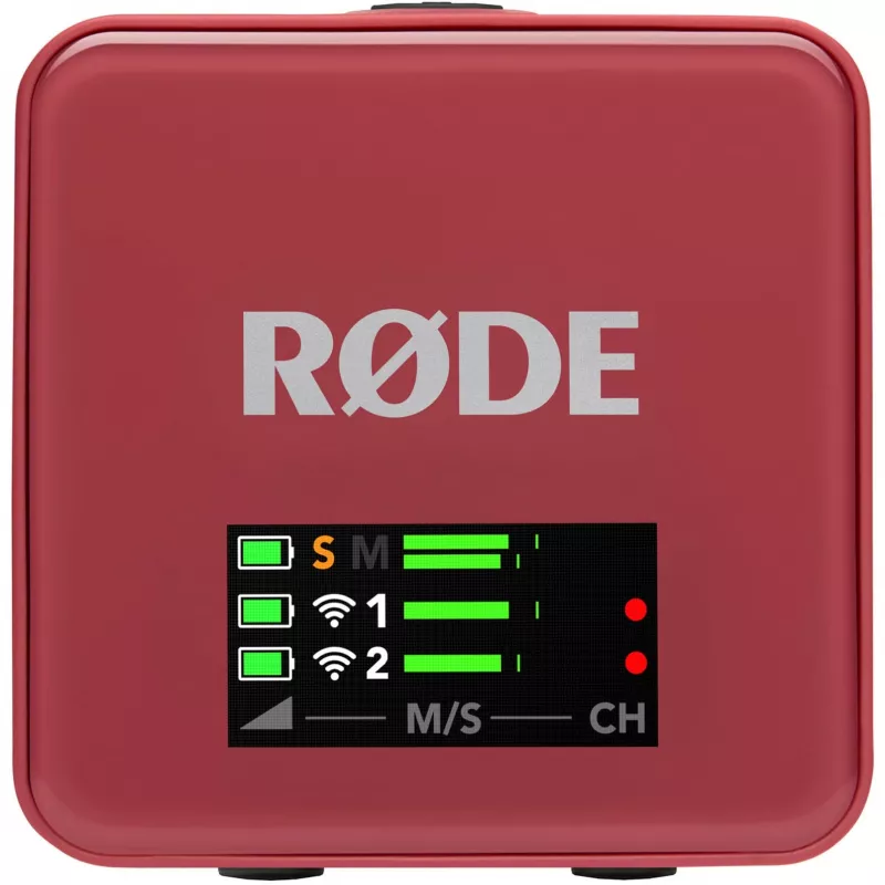 Bezvadu mikrofons Rode Wireless Go III Pink — kompakts 2,4 GHz raidītājs un uztvērējs, modelis WIGOGEN3ROS