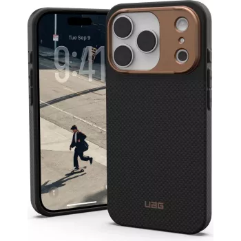 UAG Urban Armor Gear FIBR ARMR MagSafe Maciņš | Apple iPhone 17 Pro | kevlar grafīts/bronza | 114555113985