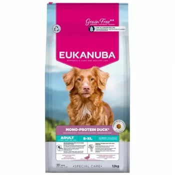 Sausā suņu barība EUKANUBA Special Care Mono-Protein Adult Duck – viena dzīvnieku proteīna formula, 12 kg