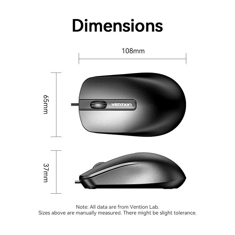Pele USB optiskā MELNA/KTABG Vention