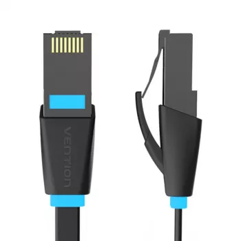 Plakanais tīkla kabelis UTP CAT6 Vention IBJBF RJ45 Ethernet 1000Mbps 1m Melns