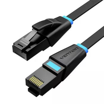 Plakanais tīkla kabelis UTP CAT6 Vention IBJBF RJ45 Ethernet 1000Mbps 1m Melns