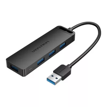 USB 3.0 4 Portu Hubs Vention CHLBD 0,5m, Melns