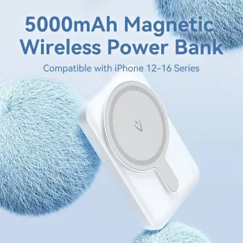 Vention FHSB0 Power Bank Wrl 5000mAh 20W Magnētiskais Melns