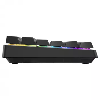 Bezvadu spēļu tastatūra Cherry XTRFY K33 Compact 75% QWERTZ vācu USB + RF + Bluetooth melna RGB
