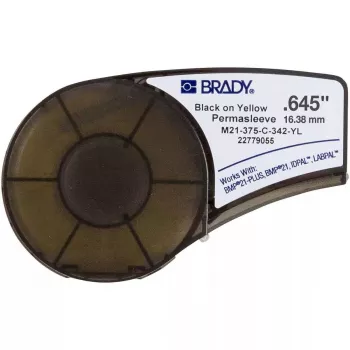 Neatlīmējoša printera etiķete Brady M21-375-C-342-YL, poliolefīns, dzeltena, 1,64 cm x 2,1 m