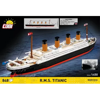 Būvkomplekts Cobi R.M.S. Titanic modelis, 848 gabali, kolekcionējams kuģa modelis
