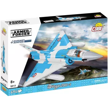 Cobi Mirage 2000-5F Ķieģeļu modelis, Bruņoto spēku sērija, 495 gabali, Mērogs 1:48