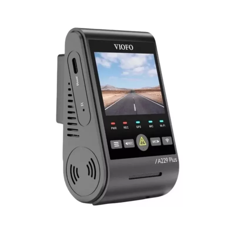 Auto reģistrators VIOFO A229 PLUS 1CH-G GPS — 1 kanāls, 2560×1440, GPS, Wi‑Fi, 2.4 collu displejs, MicroSD līdz 512 GB