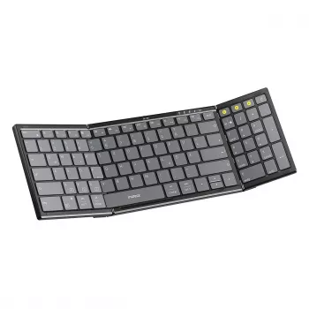 Bezvadu Bluetooth pilnizmēra tastatūra Inateck N0135 Melna — QWERTZ, Šķērveida slēdži