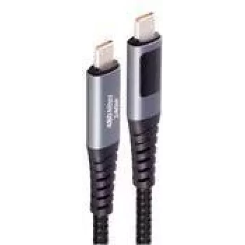 USB-C uz USB-C kabelis ShiverPeaks BS14-59035, USB 2.0, 2 m, zelta kontakti, magnētiskais ekranējums, melns/pelēks