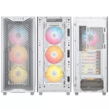 Corsair 3200D RS ARGB dators korpuss, Midi-Tornis, ATX, Rūdīts stikls - Balts
