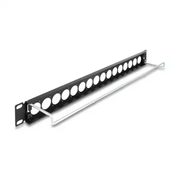 DeLOCK 19 collu D-Type 16 Portu 1U Patch Panel Melns Modelis 67058