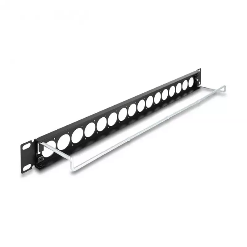 DeLOCK 19 collu D-Type 16 Portu 1U Patch Panel Melns Modelis 67058