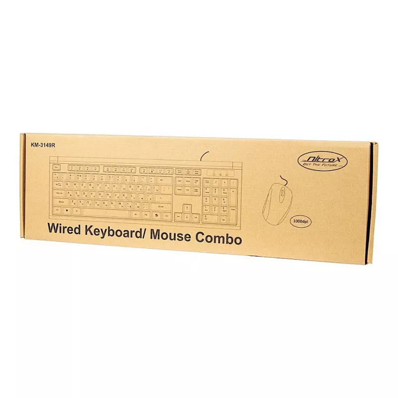 Inter-Tech KM-3149R tastatūra ar peli, USB, QWERTY, melna