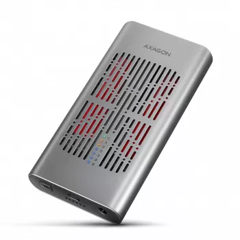 Ārējais korpuss AXAGON EEM2-20GD USB-C 20 Gbps diviem M.2 NVMe SSD ar aparatūras klonēšanu