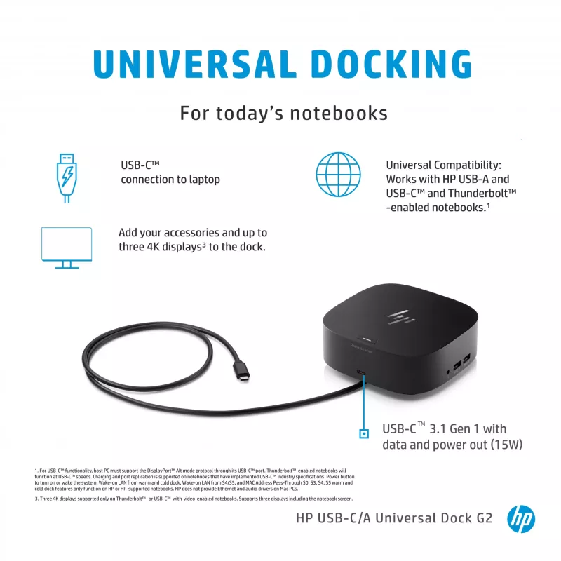 HP USB-C/A Universal Dock G2 universālā dokstacija