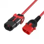 ACT Powercord C13 IEC Lock+ - C14 IEC Lock Dual Locking sarkans 2 m, PC3615