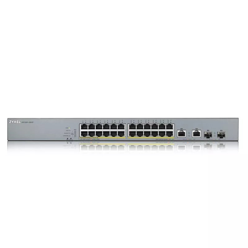 Zyxel GS1350-26HP-EU0101F tīkla slēdzis, pārvaldāms L2, Gigabit Ethernet (10/100/1000), PoE, pelēks