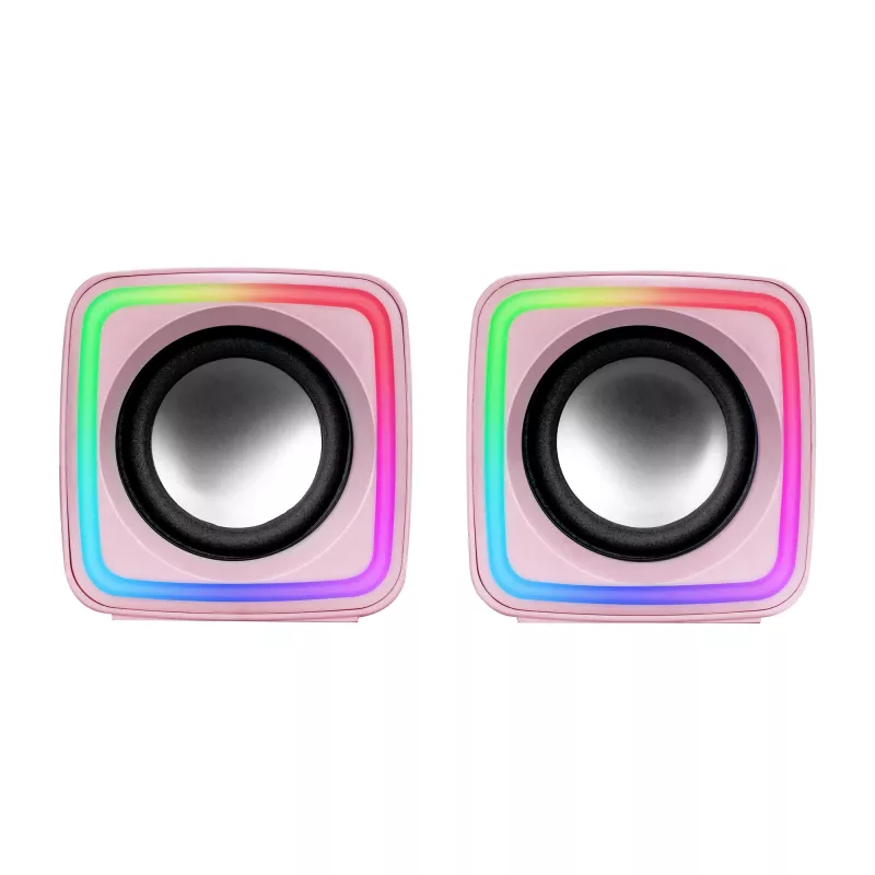 Mars Gaming MSCUBEP Pink kompakti RGB spēļu skaļruņi 8W DSP skaņas procesors