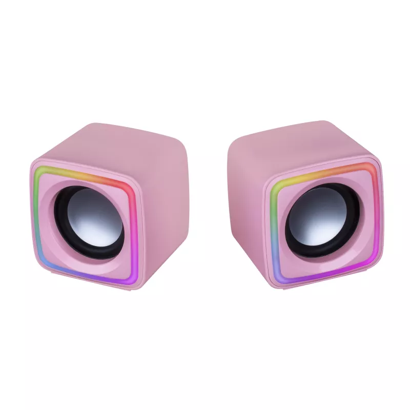 Mars Gaming MSCUBEP Pink kompakti RGB spēļu skaļruņi 8W DSP skaņas procesors