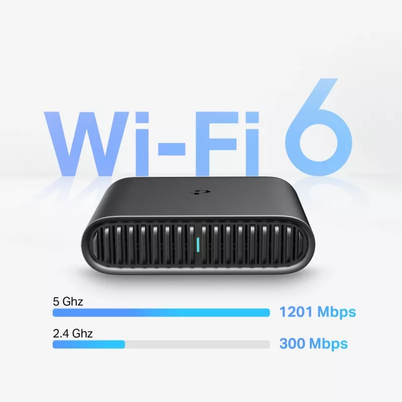TP-Link TL-WR1502X AX1500 Wi-Fi 6 Ceļojumu maršrutētājs, divjoslu (2,4 GHz / 5 GHz), Ethernet LAN, melns, portatīvs
