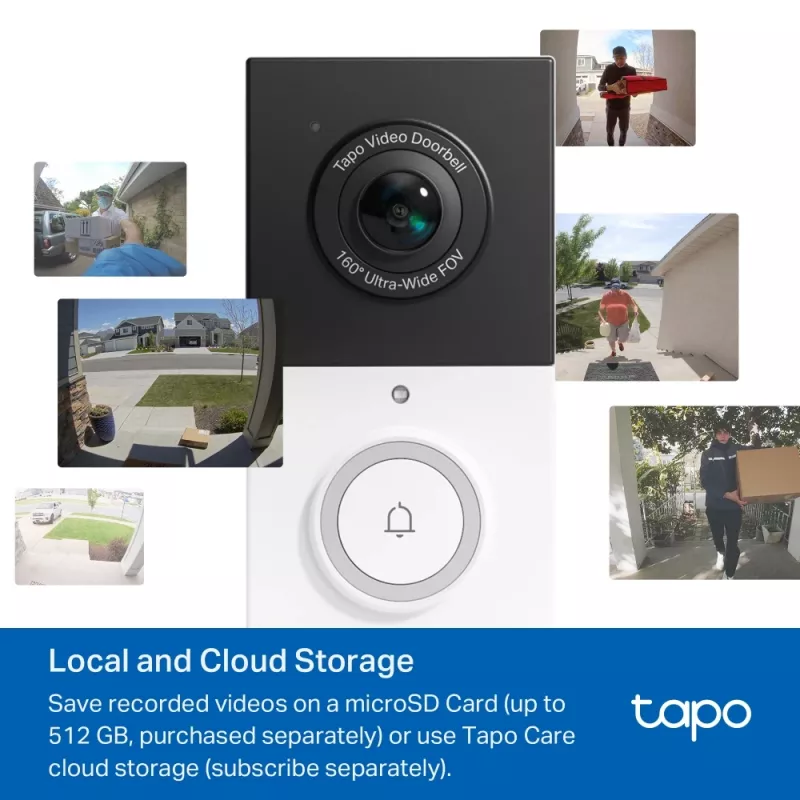 TP-Link Tapo Video Durvju Zvans 1 × D210, 1 × D100C, H.264, 3 MP, 2304 x 1296 pikseļi, 1296p, CMOS, 25.4 / 3 mm (1/3 colla)