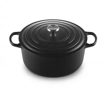 Le Creuset Signature Apaļais Čuguna Katls 8.1L Melns 30cm