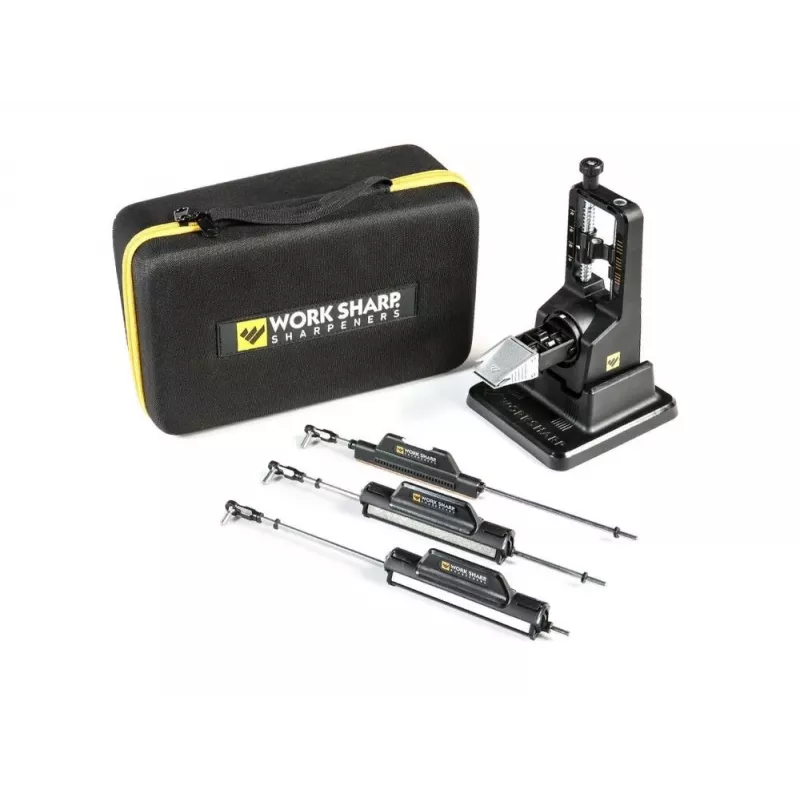 Pull-through nažu asinātājs Work Sharp Precision Adjust Elite 09DX066 — regulējams leņķis, dimanta akmeņi, ādas apdare, neilona korpuss