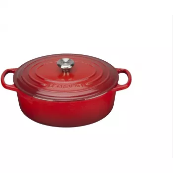 Le Creuset Signature Cepešpanna ovāla 27 cm ķiršsarkana