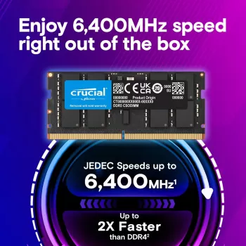 Atmiņas modulis klēpjdatoram DDR5 CSODIMM 32GB (1x32GB) / 6400 CL52