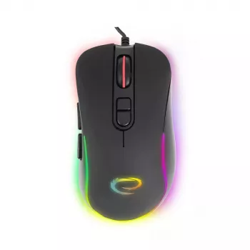 Peles spēļu ESPERANZA EGM303 USB Type-C, optiskā 2400 DPI, 7 pogas, RGB, labā roka, melna