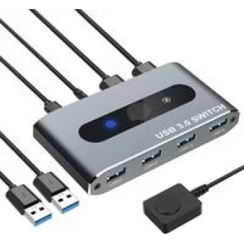 Techly USB 3.0 Slēdzis 2 datoru ieejas 4 izejas - 4 portu - USB 2.0