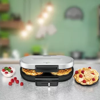 Vafeļu gludeklis Rommelsbacher WA 1250, 2 vafeles, 1250 W, sudraba
