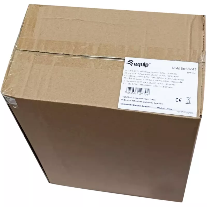Equip 635513 Cat.6 S/FTP LSZH savienojuma kabeļu komplekts, RJ-45, 0,25 m, balts, 100 gab.