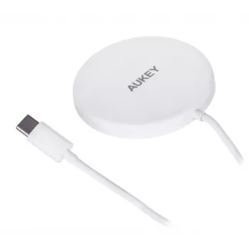 AUEKY Aircore Magnetic LC-A1 Bezvadu magnētiskais lādētājs QI USB-C 15W Balts