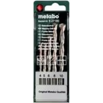 Metabo betona spirālurbju komplekts 627180000 — 5 gab.: 4, 5, 6, 8, 10 mm