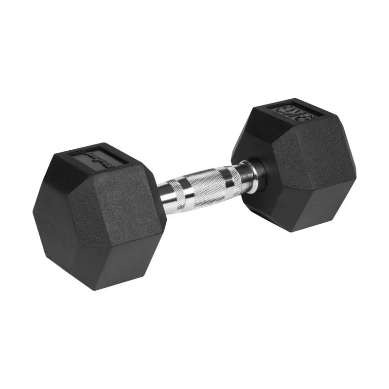 Gumijotie čuguna hanteles HEX 2x9 kg REBEL ACTIVE